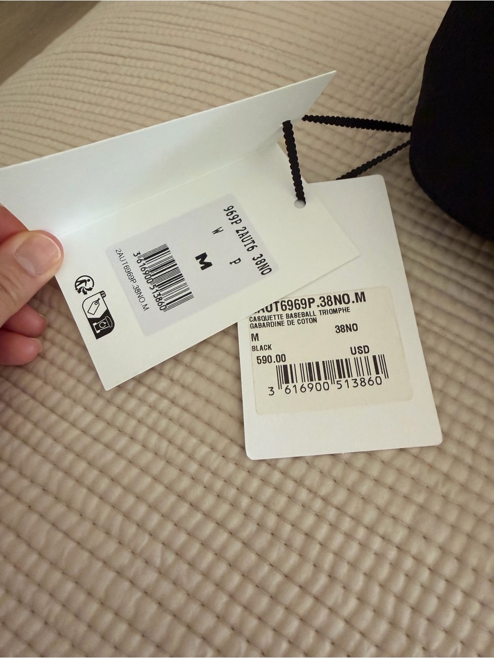 NWT Celine Black Triomphe Baseball Cap - Picture 3 of 10
